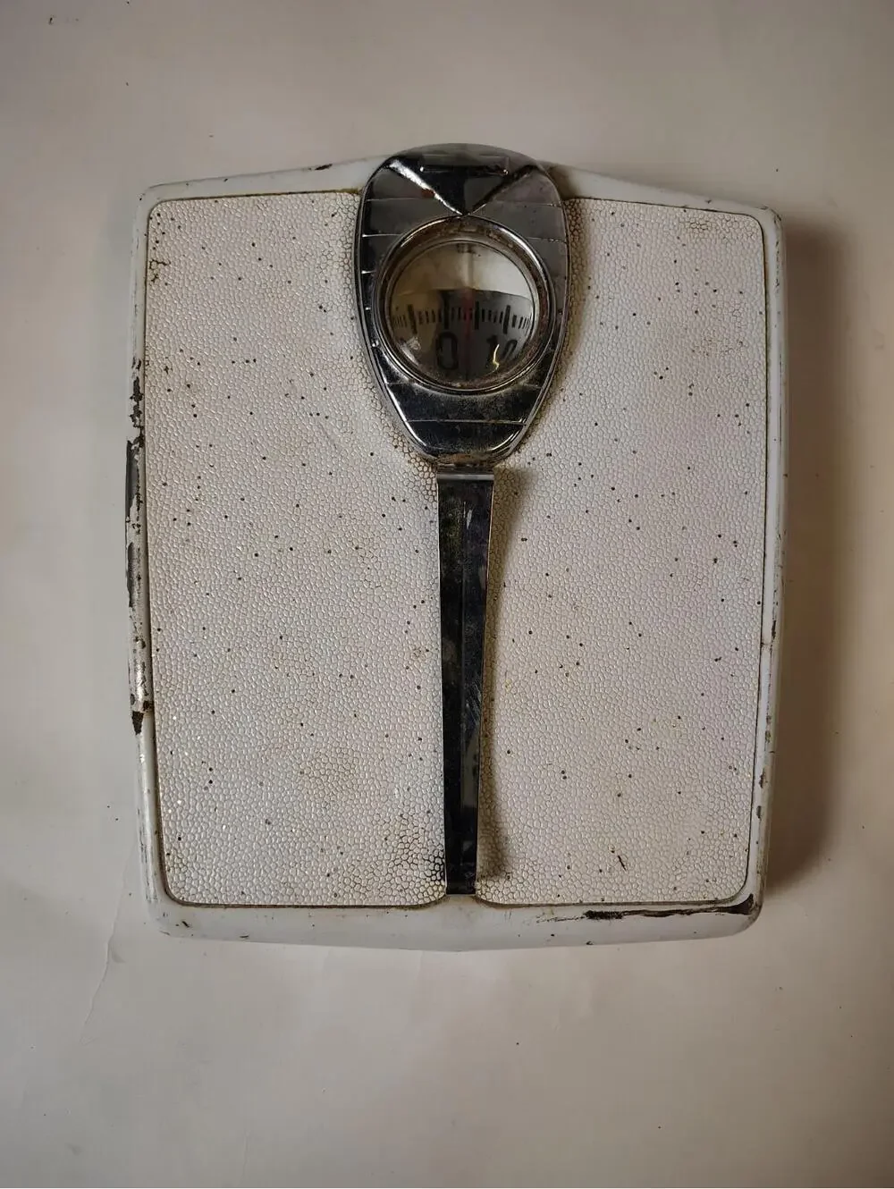 Vintage Retro Detecto MCM Bathroom Scale White Silver Speckles